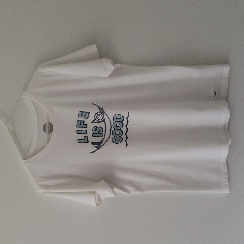 Life Is‎ Good hammock t-shirt white size large